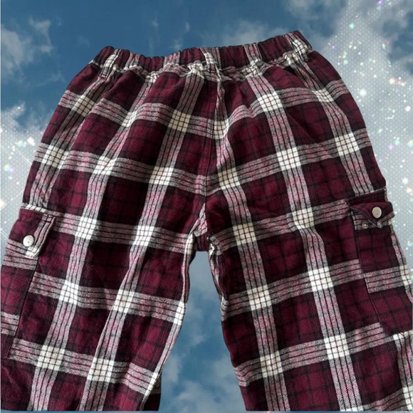 Plaid Y2K Baggy Cargo Pants - Picture 2 of 3